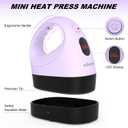 eSeedy Mini Heat Press Machine, 3 Heat Settings& Fast Heating, 15 Mins Auto-Off, Insulated Safety Base, Mini Iron for Crafting, T Shirts, Hats, Heating Transfer Projects (Purple)