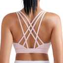 RUNNING GIRL Sports Bras for Women, Medium-High Impact Running Strappy Sports Bra with Removable Pads (M)