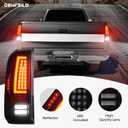 Tail Lights Compatible with Ford F250 F350 F450 F550 Super Duty 2008-2016, LED Tube Rear Brake Lamp Taillights Assembly, Black Housing Smoked Lens