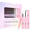 280pcs Lash Clusters Kit 9-16mm 30D 40D 0.07D Individual Lashes Kit with Lash Bond and Seal, Lash Tweezers for Self Use, Natural Cat Eye Lash Clusters