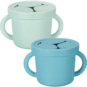 Snack Containers, Silicone Food Grade Silicone Cups, Toddler Snack Container Cups with Handles and Lid for Toddlers