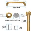 Shower Grab Bar, 2 Pack 16 Inch Gold Bathroom Safety Bar, 1.25" Diameter 304 Stainless Steel Grab Bars for Bathtubs and Showers, Handicap Shower Grab Bar for Seniors Elderly