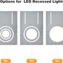 12 Pack New Construction Mounting Plate with 3-4-6" Round Hole 13 9" Galvanized Steel Recessed LED Light Plate in Wafer Light Bracket, Thin Recessed Ceiling Light with Junction Box