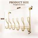 Twisted Design Over the Door Hook Rack, Towel Hanger, Coat Rack for Bathroom, Bedroom or Laundry Room (Gold With 12 Hooks)