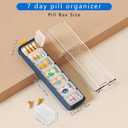 7 Day Pill Organizer, Large Capacity Weekly Pill Organizer, Pill Box Organizer with Separate compartments for Daily Medication Storage and Travel use (Blue)