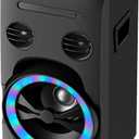 LONPOO 100W Home Speaker System, Stereo Shelf Systems with CD Player, Bluetooth Boom Boxes with FM Radio, USB/AUX Input, R/L Audio Output, Karaoke Function, Earphone Jack, LED Lights