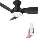 Consciot Ceiling Fan With Lights 30 Inch, Kids Ceiling Fan Black Modern, Flush Mount, Reversible Quiet DC Motor, 6 Speed, Dimmable, Kitchen Bedroom Patio