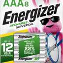 Energizer Recharge Universal Rechargeable AAA Batteries (8 Pack), Triple A Batteries