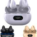 Painless Wear Open Ear Headphones 5.3 Bluetooth Open Ear Clip Headphones Best Bluetooth Headphones Bluetooth Headphones for Work Outdoor Sports Headphones (White)