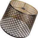 Barrel lamp shades,metal lampshades,large lamp shades for table lamps,drum lamp shades for table lamps,12" Top x 14" Bottom x 10" High (Spider) Metal Bronze Gold lamp cover,lampshades for floor lamps