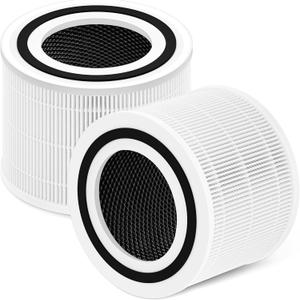 Core 300 Replacement Filter for LEVOIT Core 300S and Core 300-P Air Purifier, 3-in-1 H13 True HEPA Filter Replacement, Compared to Part # Core 300-RF, 2 Pack, White, By Improvedhand
