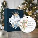 2 x Christian Floral Cross Ornament  Cross Christian Christmas Ornament, Women of The Bible Quote, Sarah Rebekah Ruth Hannah Esther Mary, Faith Scripture Christmas Tree Decoration