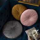 vctops Velvet Soft Round Chair Pads Cute Gradient Pom Pom Indoor Dining Chairs Cushion (Pink, Diameter 16")