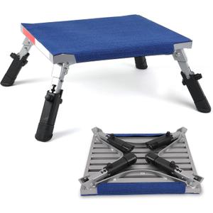 PR1ME Safety RV Steps, 19" x 14.5" Extra Large RV Step Stool with Glow, Camper Step Stool, Non-Slip Folding Step Stool and Ladder for RV, with 100% Polyester Step Rug RV Stair Cover, Up to 600lbs