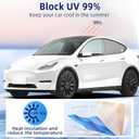 Glass Roof Sunshades for Tesla Model 3 Highland,Heat Reflective Nano Ice Crystal Coatings UV Block Roof Sunshades No Sag Flodable Sunroof Sunshade for Tesla Model 3(2024-2025)