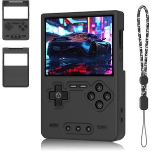 Silicone Case for Trimui Brick, Anti-Slip, Shock Proof, Soft Protective Case for Trimui Brick Handheld Game Console with Lanyard - Black