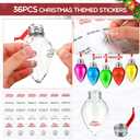 Baquler 30 Pcs Christmas Fillable Light Bulb Hanging Ornament Plastic Fillable Christmas Tree Ornaments Clear with Screw Off Cap and Rope Xmas Sticker for Holiday Party Decor Indoor Outdoor