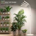 LBW Grow Lights for Indoor Plants, 75" Tall Full Spectrum Plant Grow Light | 228 LEDs Full Spectrum Grow Light with Stand, 6/8/12/16H Timer, 3 Color Modes, 360Flexible Gooseneck, 4 Heads, White