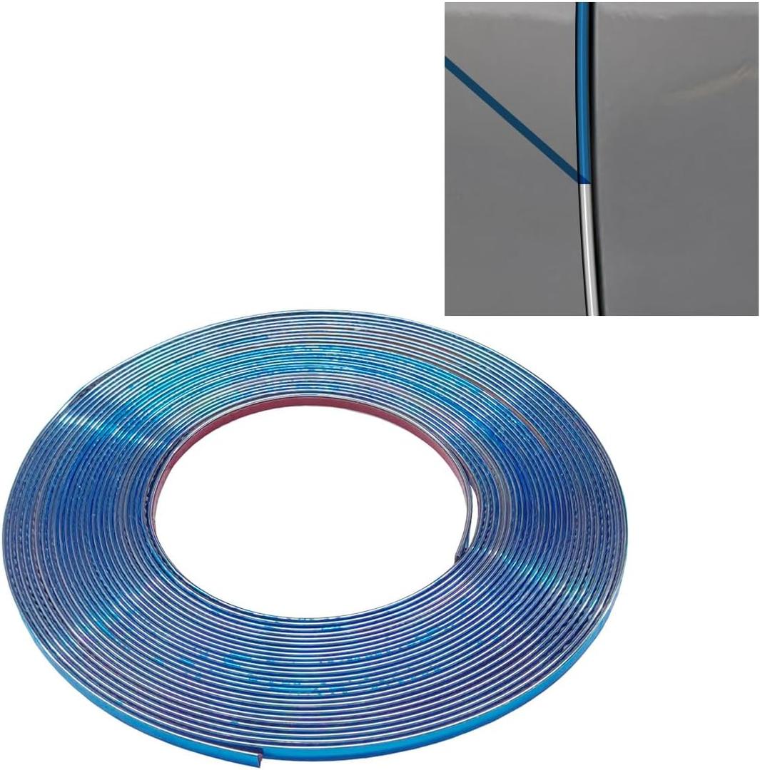 39FT Automotive Chrome Trim Strip Line, 1/4" Wide PVC Scratch-Proof Car Side Body Trim Molding, Universal Most Vehicle Interior Exterior DIY Decoration for Fenders Door Window Bumper