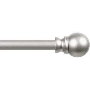 Kenney KN55970 Davenport Ball End Petite Caf Decorative Window Curtain Rod, 28-48" Adjustable Length, Brushed Nickel Finish, 1/2" Diameter Steel Tube