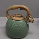 Tea Kettle Stovetops, 2.5 Quart Food Grade Stainless Steel Water Kettles For Stove Top Teatop With Anti-Hot Ergonomic Handle,Suitable For All Heat Sources (Olive Green)