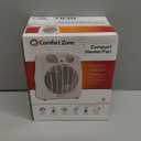 Comfort Zone Personal Space Heater, 750/1500W Fan-Forced Electric Heater, Adjustable Thermostat, Tip-Over & Overheat Protection, Cool-Touch, Portable Indoor Heater for Home & Office (White)