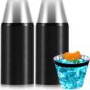 Norme 50 Pcs Plastic Cups 9 oz Rimmed Plastic Cups Heavy Duty Disposable Wine Glasses Drinking Tumblers for Wedding Graduation Holiday Birthday Christmas Valentine Easter Party (Black)