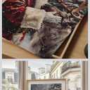 (Set of 3) Santa Claus And Reindeer Art, Rustic Winter Scene for Christmas Canvas Wall Art Print Poster For Home School Office Decor (Wood Frame) 35in. x 24in.