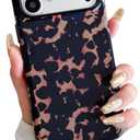 Compatible with iPhone 17 Pro Max Case Cute Tortoise Shell Pattern Brown Leopard Phone Case for Women Girls,Shockproof TPU and Hard PC Protective Cover-Brown Tortoise Shell 2