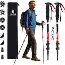 Lightweight Collapsible Trekking Poles for Hiking 2 Pack Adjustable Hiking Poles, Aluminum Walking Sticks for Skiing, Nordic Walking, Retractable Walking Sticks for Seniors, Women, Men