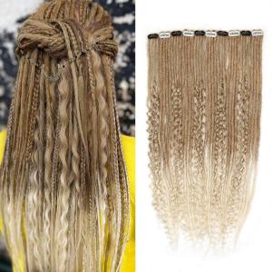 24 Inch Clip in Dreadlock Hair Extensions 10Clips 40 Strands Mixed Synthetic Dreads Extensions for Women,Handmade Soft Straight Boho Wavy Dreads,27/613 (Brown/Blonde)