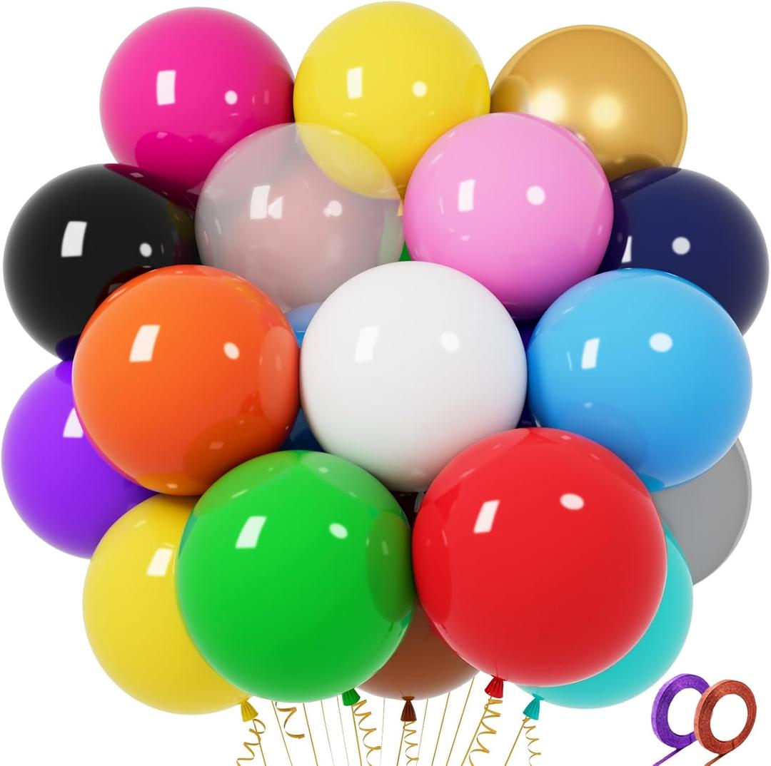 32Pcs Big Balloons 18 Inch Assorted Colors, Round Large Latex Party Balloons for Birthday Wedding Decorations, 2 pack