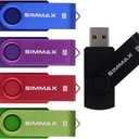 5Pcs 8GB USB Flash Drive USB 2.0 Flash Drive Memory Stick Fold Storage Thumb Stick Pen Swivel Design(Five Mixed Colors: Black Blue Green Purple Red)(Mix Color1)