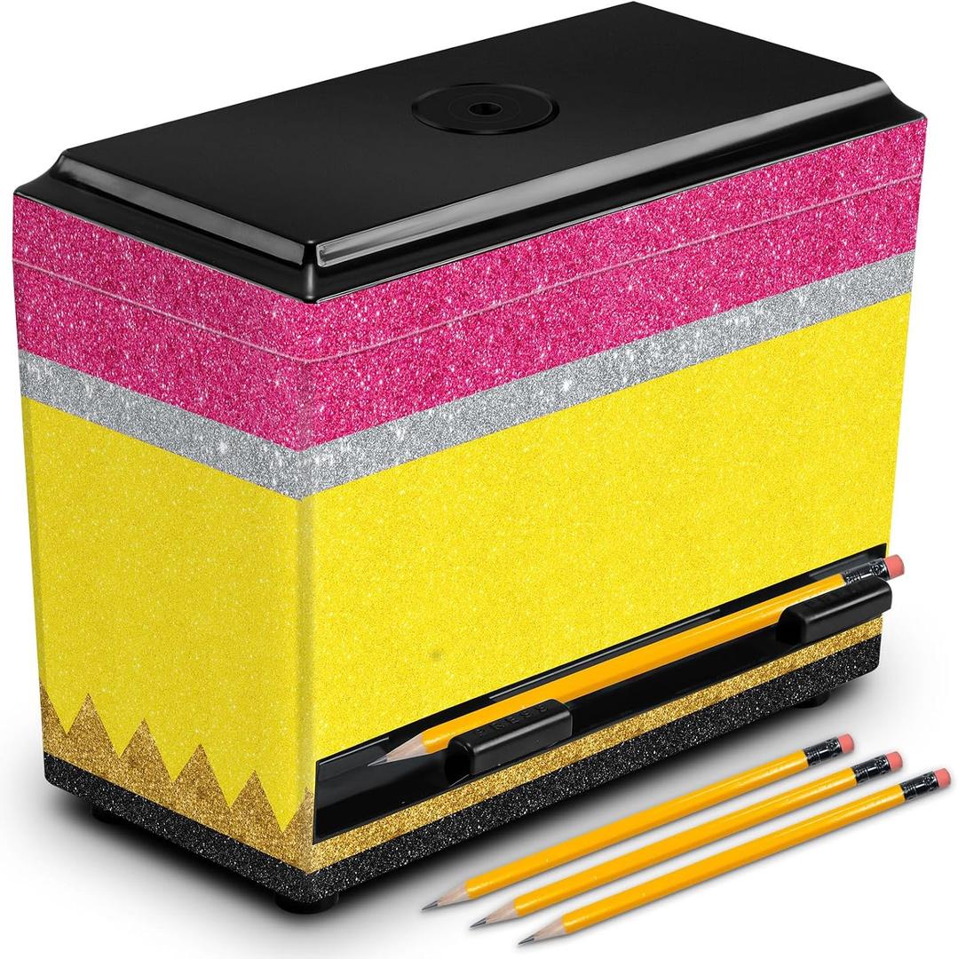 Briwooody Pencil Dispenser for Classroom Back to School Teacher Must Haves Yellow Pink Girl Classroom Decor Pencil Dispenser with Lid Pen Storage Box Teacher Gift for Middle Preschool Supplies