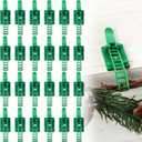 24 Pcs Christmas Garland Hanger Green Wreath Ties Hooks for Mantle Adjustable Stocking Holder Reusable Adhesive Straps Wreath Hangers for Front Door Fireplace Staircase Banisters