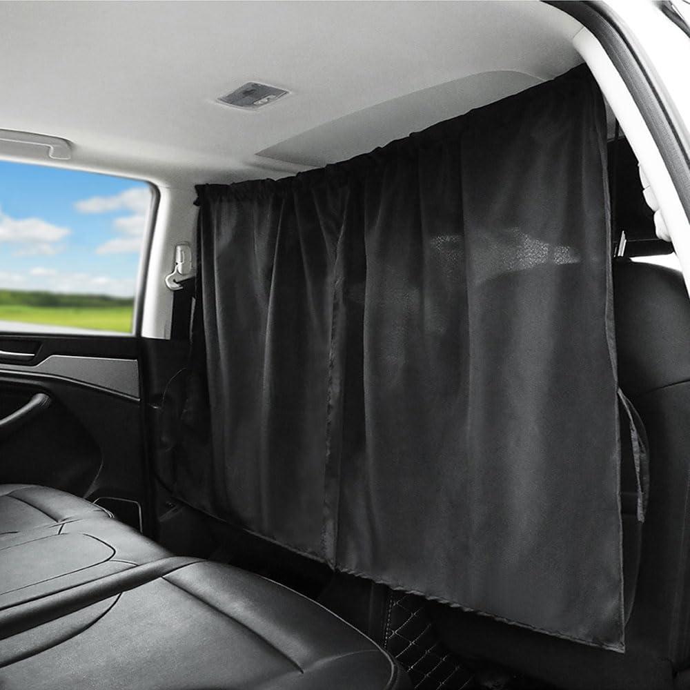 Ovege Car Divider Curtains Sun Shade-Privacy Travel Nap Night Car Camping Detachable Simple Curtain(Black)
