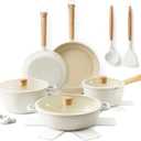 SENSARTE Ceramic Nonstick Cookware Set Non-toxic Healthy Pots and Pans Set Ceramic Coated Kitchen Cooking Set, Free of Intentionally Added PFAS/PTFE, Dishwasher&Oven Safe, Induction Compatible, 15pcs