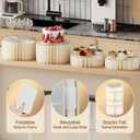 4 PCS Buffet Risers, Foldable Food Risers for Buffet Table, Display Stands for Party, White Cake Cupcake Stands for Food Display, Catering Supplies (7.8" Hx2, 4" Hx2)