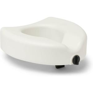 Medline Elevated Locking Toilet Seat, No Arms, 5-Inch Height, Enhanced with Microban Antimicrobial Protection, 350 lb Weight Capacity, Gray - Secure & Comfortable, Easy Installation