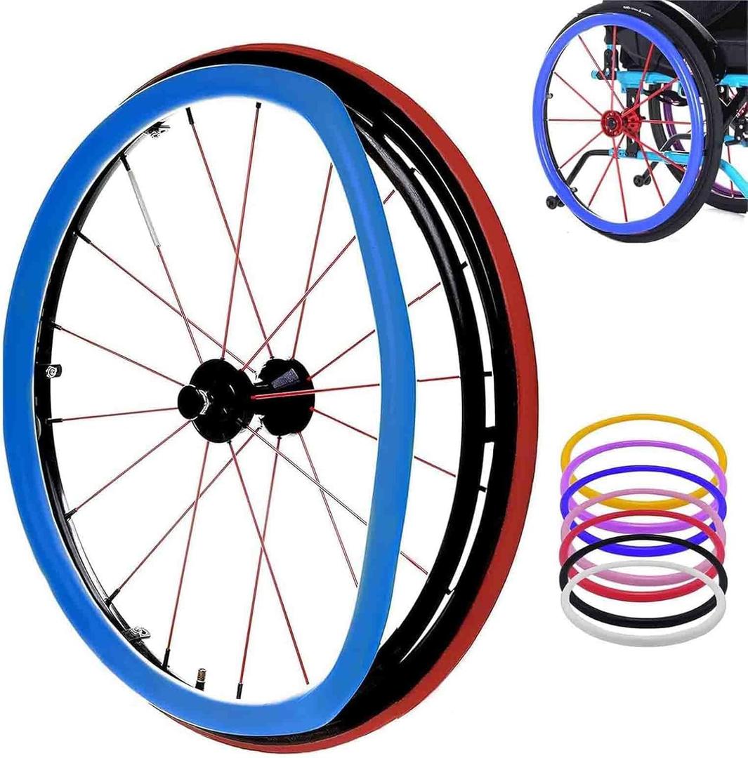 24Inch Wheelchair Push Rim Covers 1 Pair Non-Slip Wear-Resistant Hand Push Non-Slip Hand Push Cover Improve Grip and Traction, Easy to Take of and Clean,4,24Inch