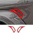 Voodonala Wheel Eyebrow Side Air Conditioning Vent Decoration Cover Trim for Jeep Wrangler JL JLU Gladiator JT 2018-2024(2pcs,red,ABS)
