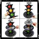 3-Tier Race Car Theme Cupcake Stand Racing Birthday Party Decoration Round Cardboard Cupcake Stand for Cars Birthday Decorations Race Car Party Supplies