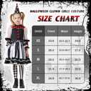 Clown Costume for Kids, Scary Killer Jester Dress with Headpiece Socks for Girls Halloween Creepy DressUp Party (XS)