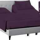SGI bedding 32" King Split Top Flex Head Sheet 100% Egyptian Cotton Sheet Set 1000 Thread Count Flex Top Sheet for Adjustable Bed 4Pc Sheet Set 15" Deep Pocket for Sleep Number Bed - Plum