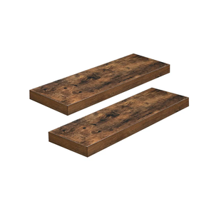 VASAGLE Floating Shelf Set of 2, for Photos, Decorations, in Living Room, Kitchen, Hallway, Entryway, Bathroom, Rustic Brown ULWS026X02