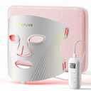 Red Light Therapy for Face Mask, Blue Light Therapy for Acne, Gifts for Women, Wrinkle LED Face Mask, 432 LED with Full Face Coverage & 3 Light Modes, Travel Bag for Home Use & Travel, Pink