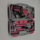 Hi-Spec 35pc Pink Tool Kit with 3.6V USB Electric Screwdriver and Drill Set. Complete Women Tool Set