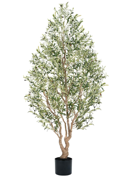 Keeplush 9ft Faux Olive Tree - Large Artificial Olive Tree with Realistic 2006 Leaves and 157 Olives - Lush and Elegant Fake Olive Tree with for Indoor Outdoor Office Living Room Decor