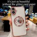 2 x Compatible for iPhone 16 Case Glitter Clear Paw Love Heart Compatible with MagSafe, Camera Lens Protection Soft Slim Thin Magnetic Bling Phone Case - Pink