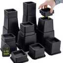 BTSD-home Bed Risers 12 Inch Heavy Duty Stackable Furniture Risers for College Dorm Bed Sofa Table Couch Chair Bed Raisers Blocks Pack of 4 Black